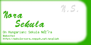 nora sekula business card